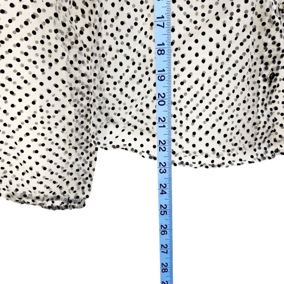 Magofina Rico Womens Polka Dot Sheer Long Sleeve Blouse Ruffle Detailing Size S - Picture 5 of 8